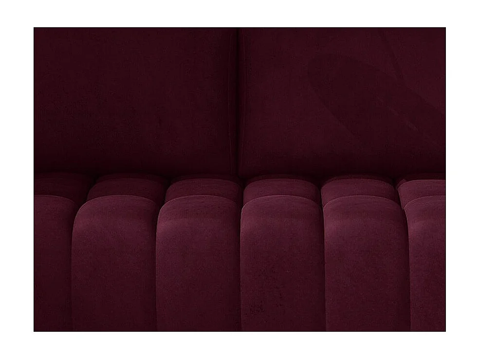 Canapé convertible 3 places velours bordeaux avec coffre de rangement Larko 245cm