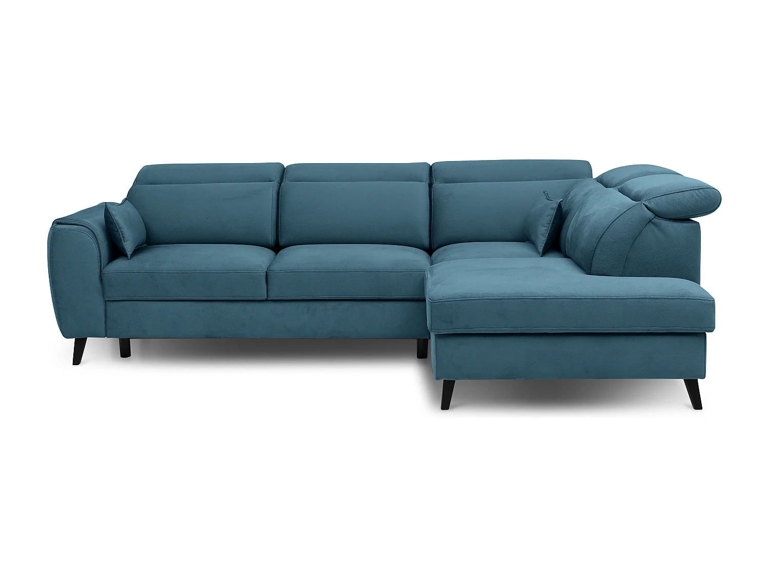 Canapé d'angle droit convertible tissu gris chiné Noblesse 255cm