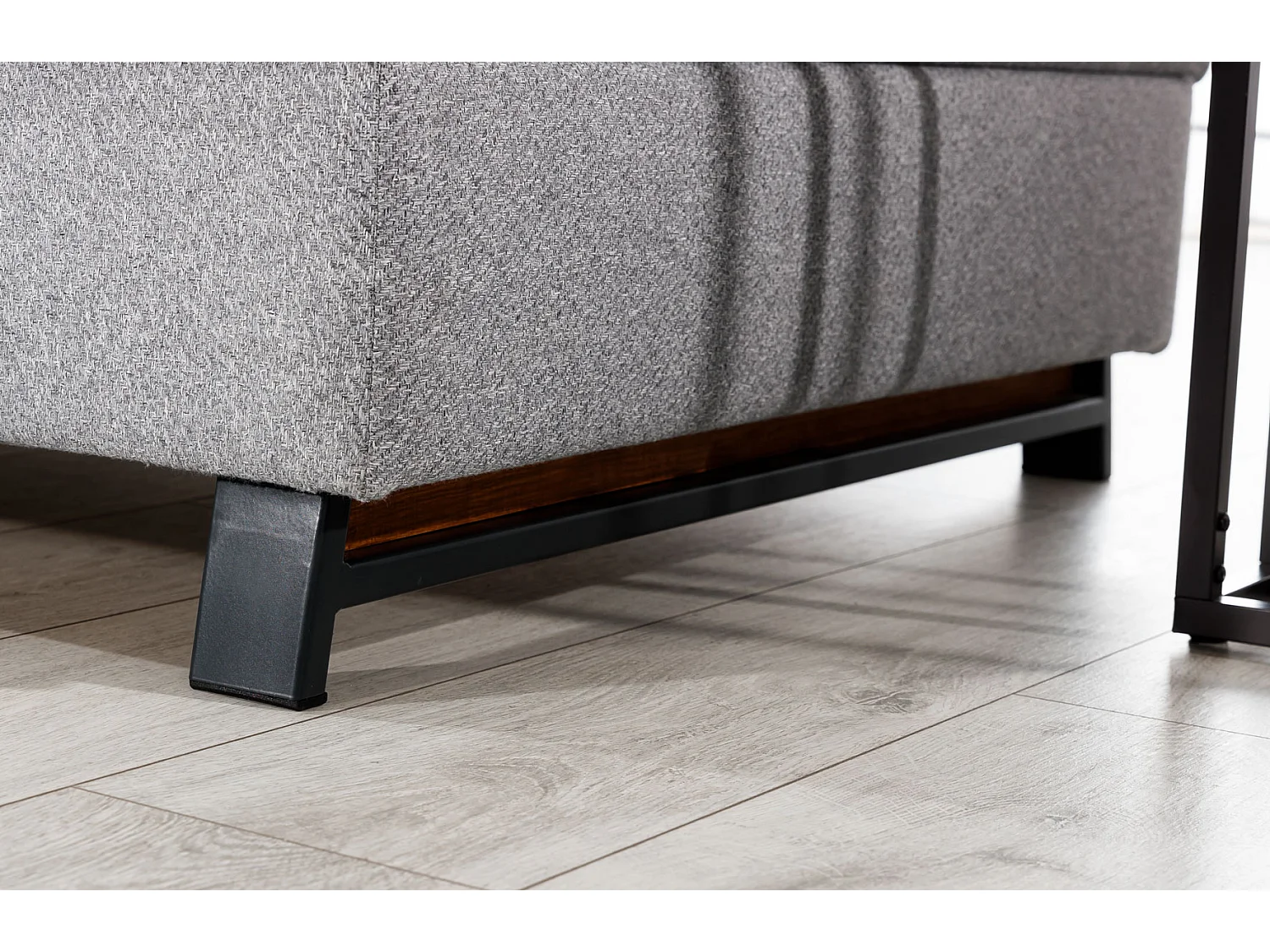 Canapé angle droit convertible velours vert viride avec têtières réglables Nikos 265cm