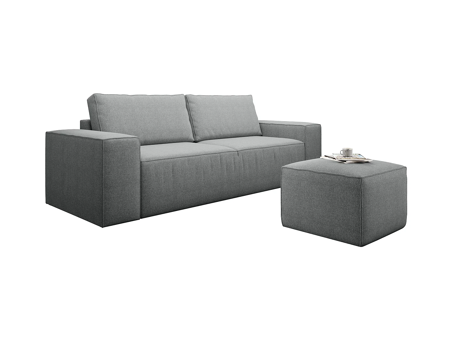 Canapé convertible 4 places velours anthracite Willace 260cm