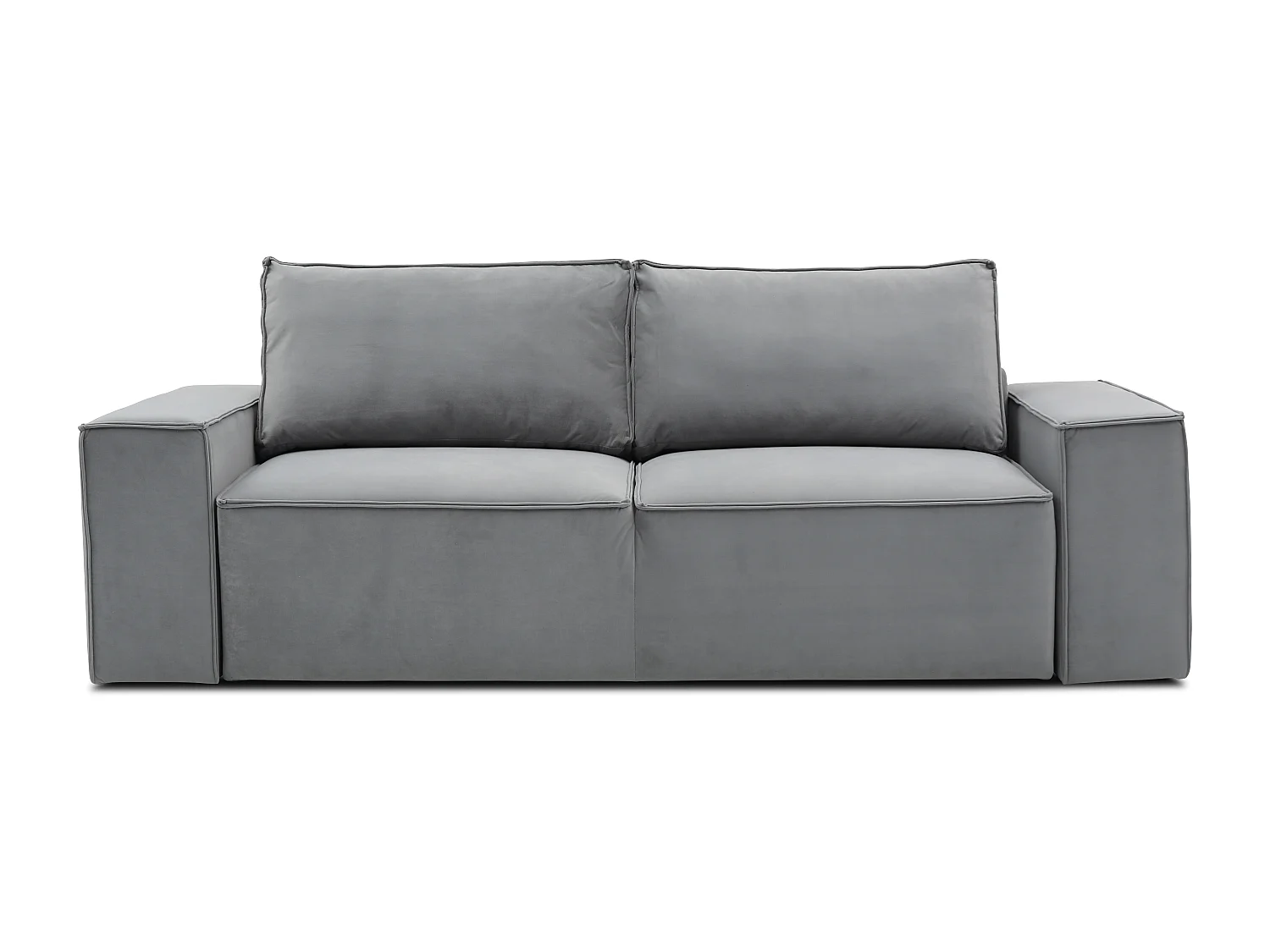 Grand canapé convertible en velours WILACE - Confort moderne et élégant-Anthracite