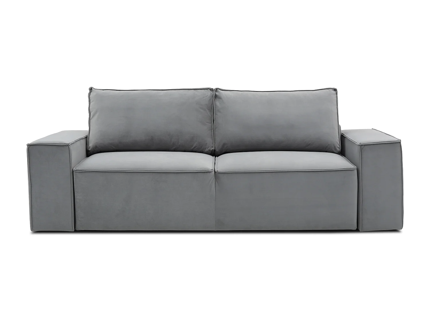 Grand canapé convertible en velours WILACE - Confort moderne et élégant-Anthracite