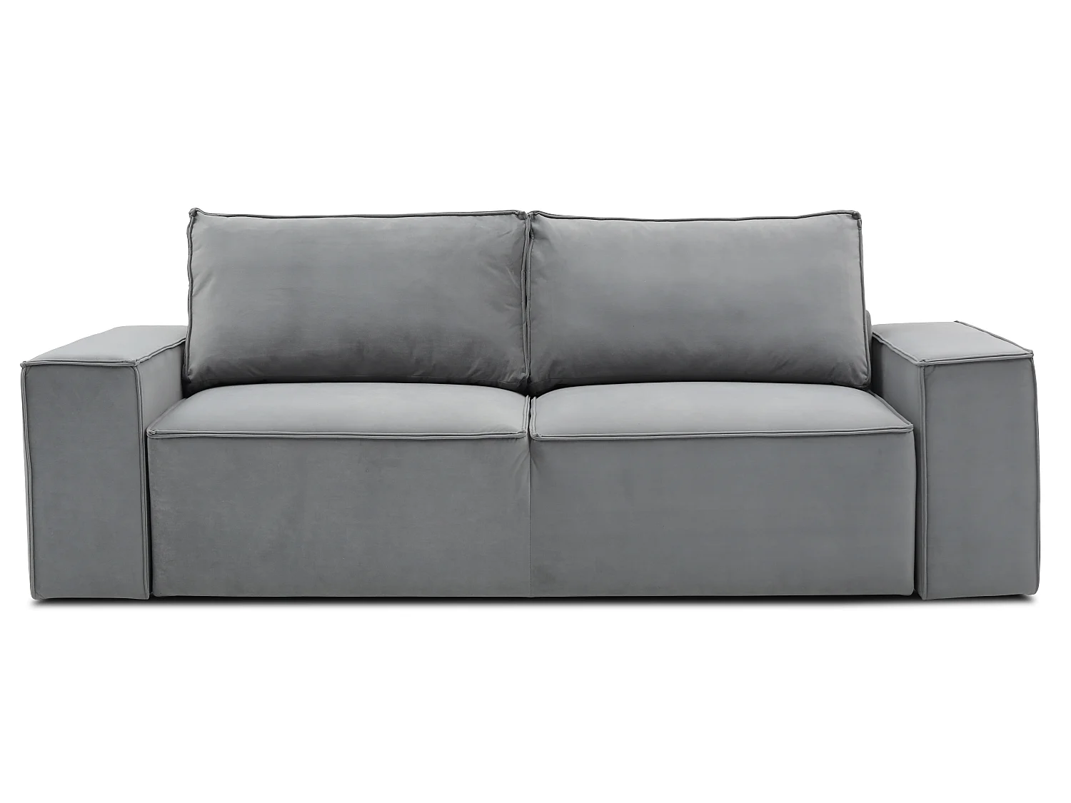Grand canapé convertible en velours WILACE - Confort moderne et élégant-Anthracite