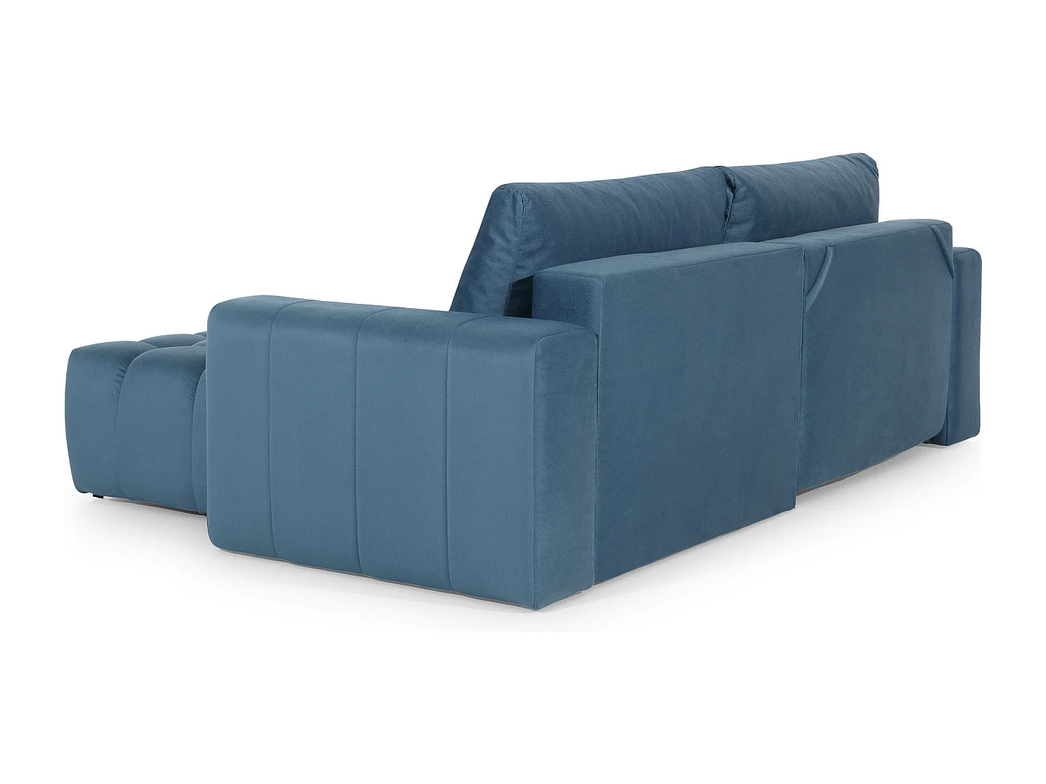 Canapé convertible design velours matelassé vert impérial angle droit Bozen 250cm