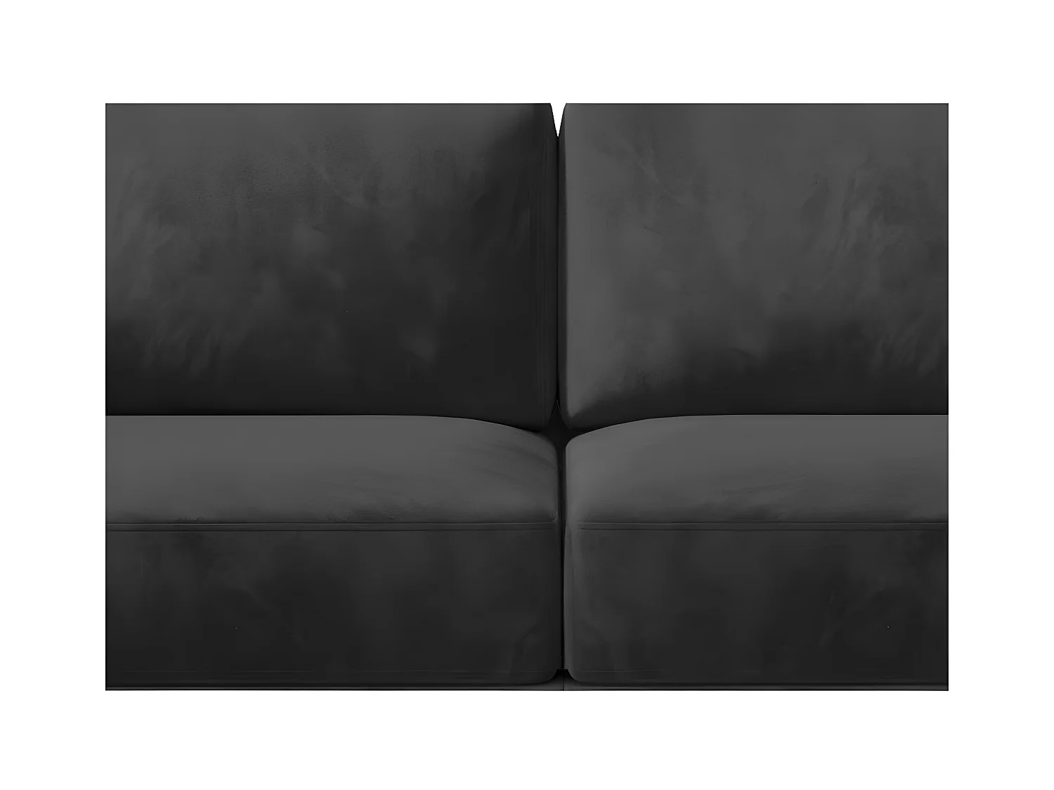 Canapé convertible 3-4 places velours gris foncé et pieds métal noir Zora 250cm