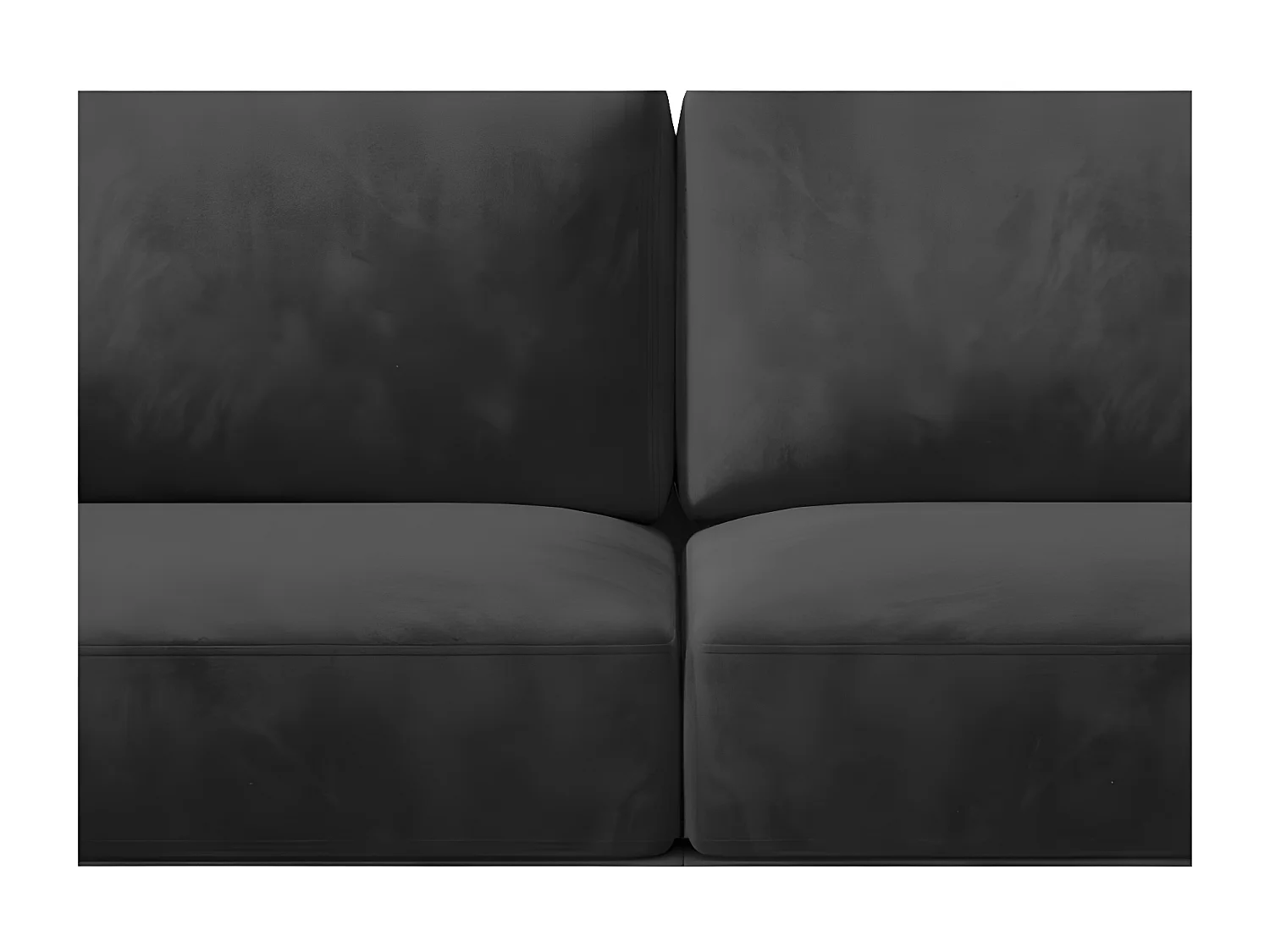 Canapé convertible 3-4 places velours gris foncé et pieds métal noir Zora 250cm