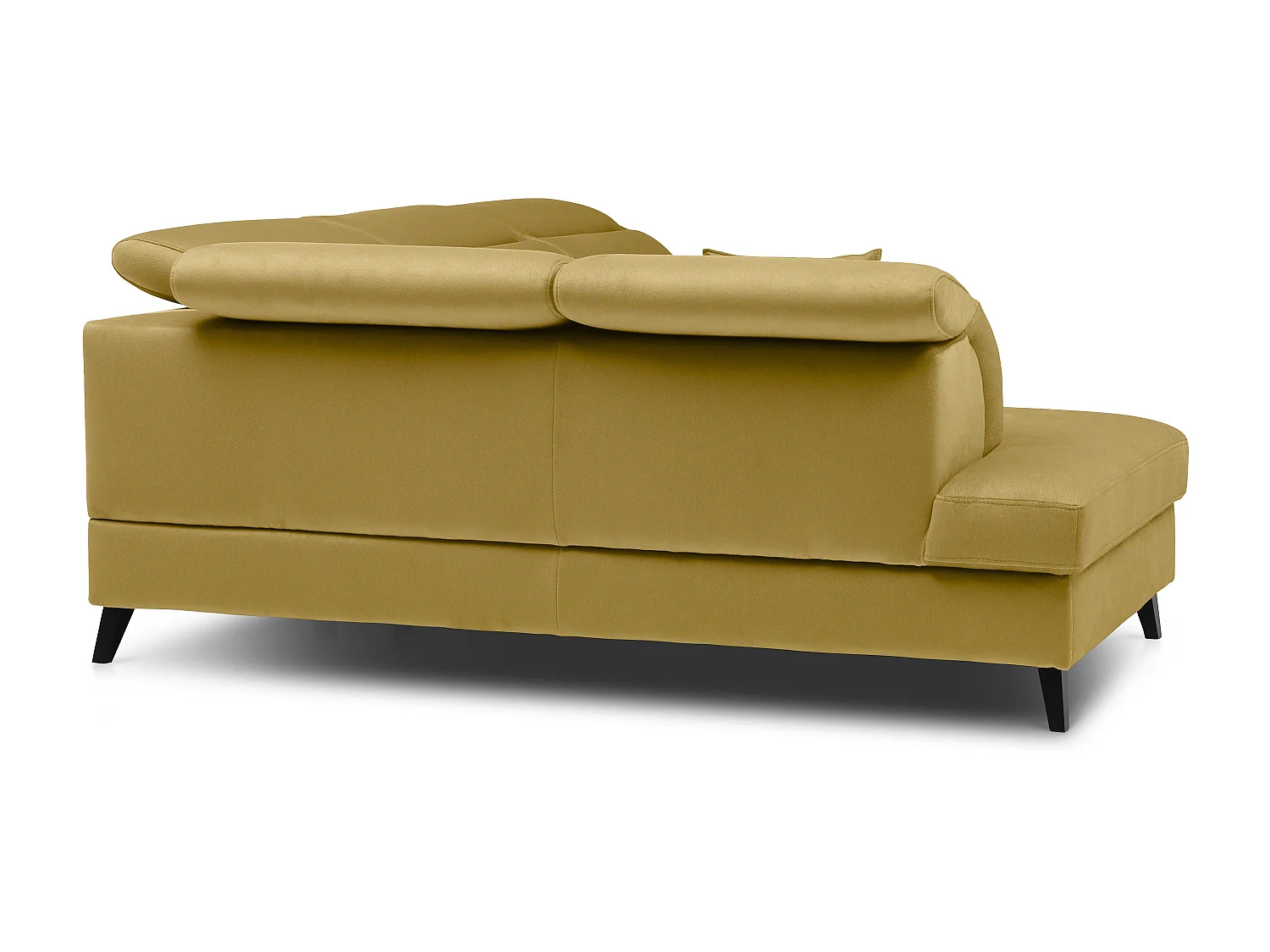 Canapé d'angle gauche convertible tissu jaune Noblesse 255cm