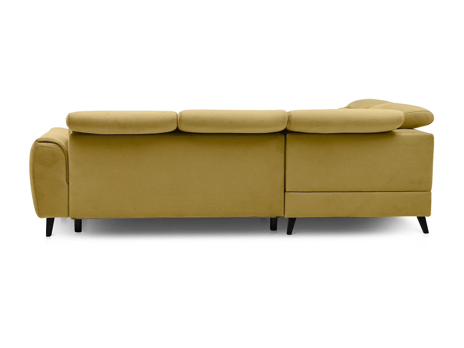 Canapé d'angle gauche convertible tissu jaune Noblesse 255cm