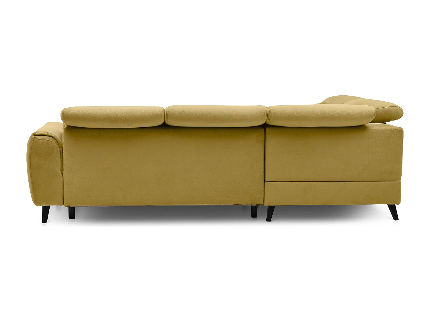 Canapé d'angle gauche convertible tissu jaune Noblesse 255cm