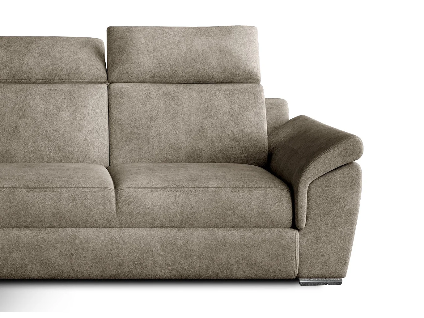 Converteerbare hoekbank links in beige stof met verstelbare hoofdsteunen Kepita 260 cm