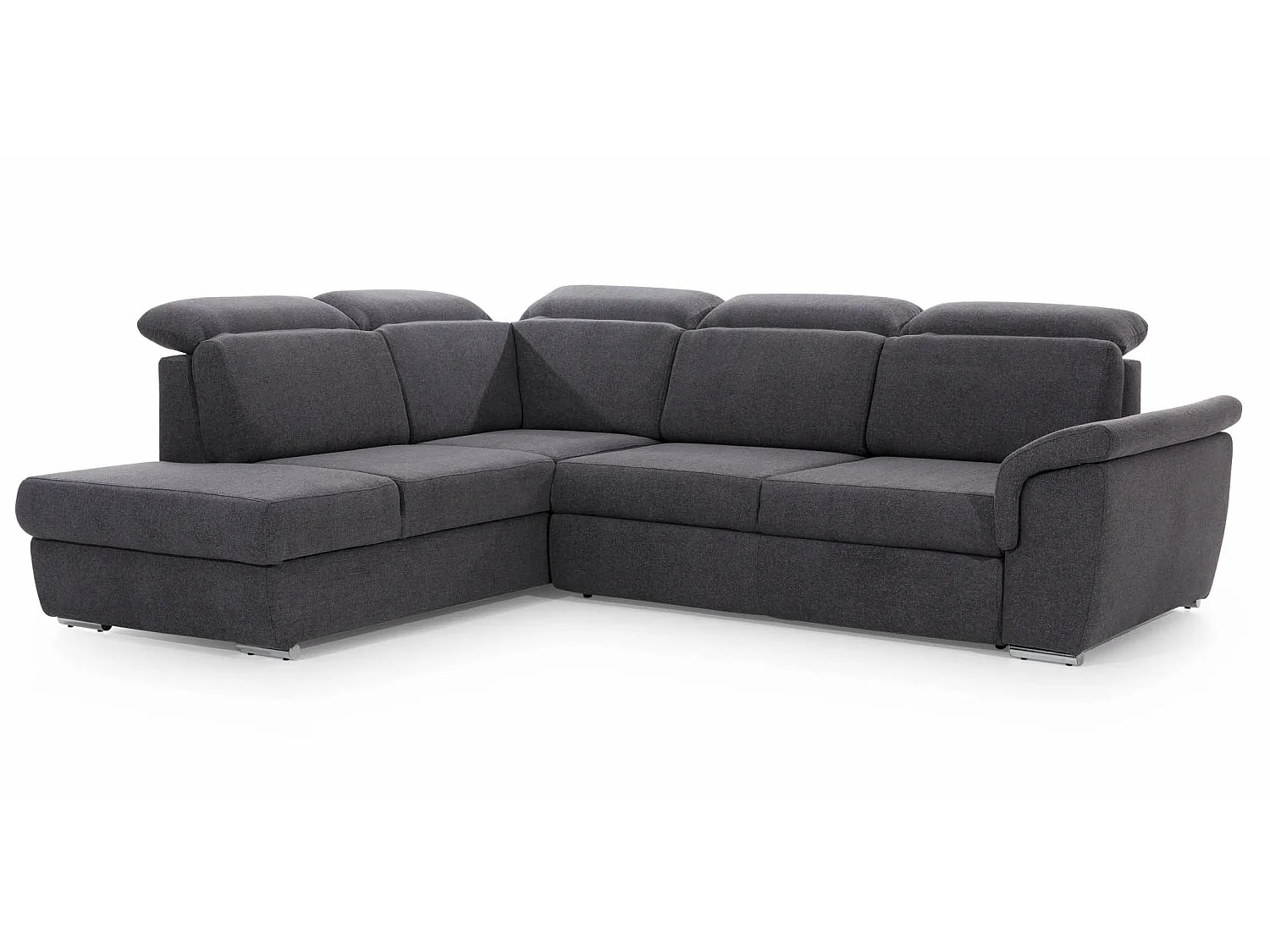 Converteerbare hoekbank links in beige stof met verstelbare hoofdsteunen Kepita 260 cm