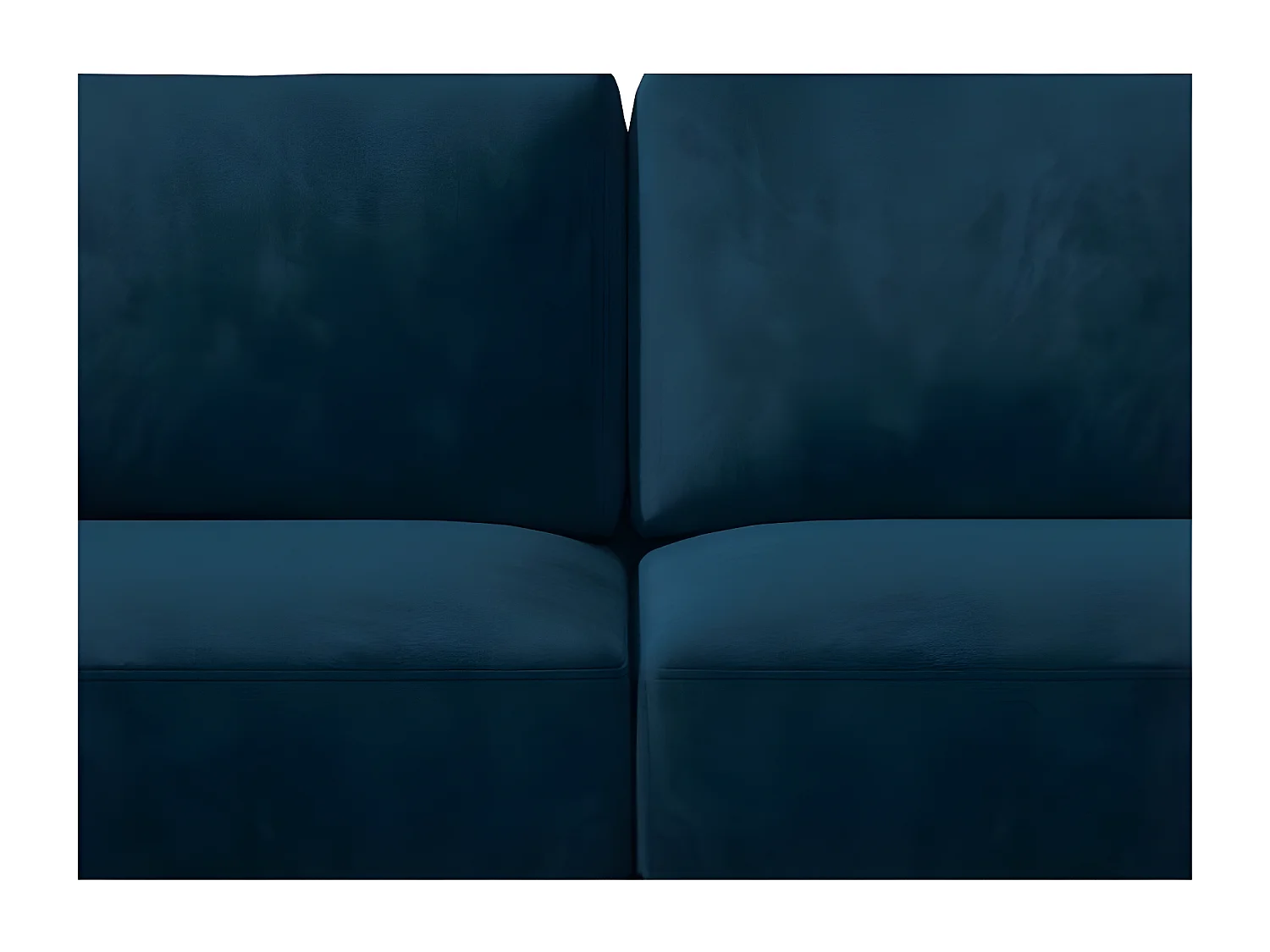 Canapé convertible 3-4 places velours bleu de Berlin et pieds métal noir Zora 250cm