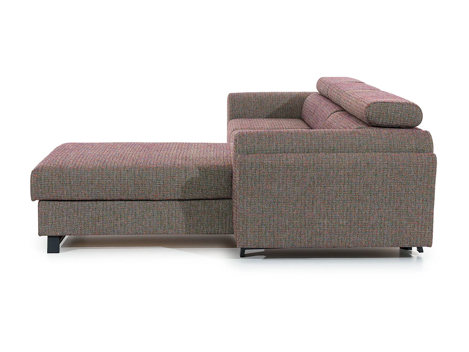 Canapé angle droit convertible velours vert pin avec appuis-tête réglables Mazerali 300cm