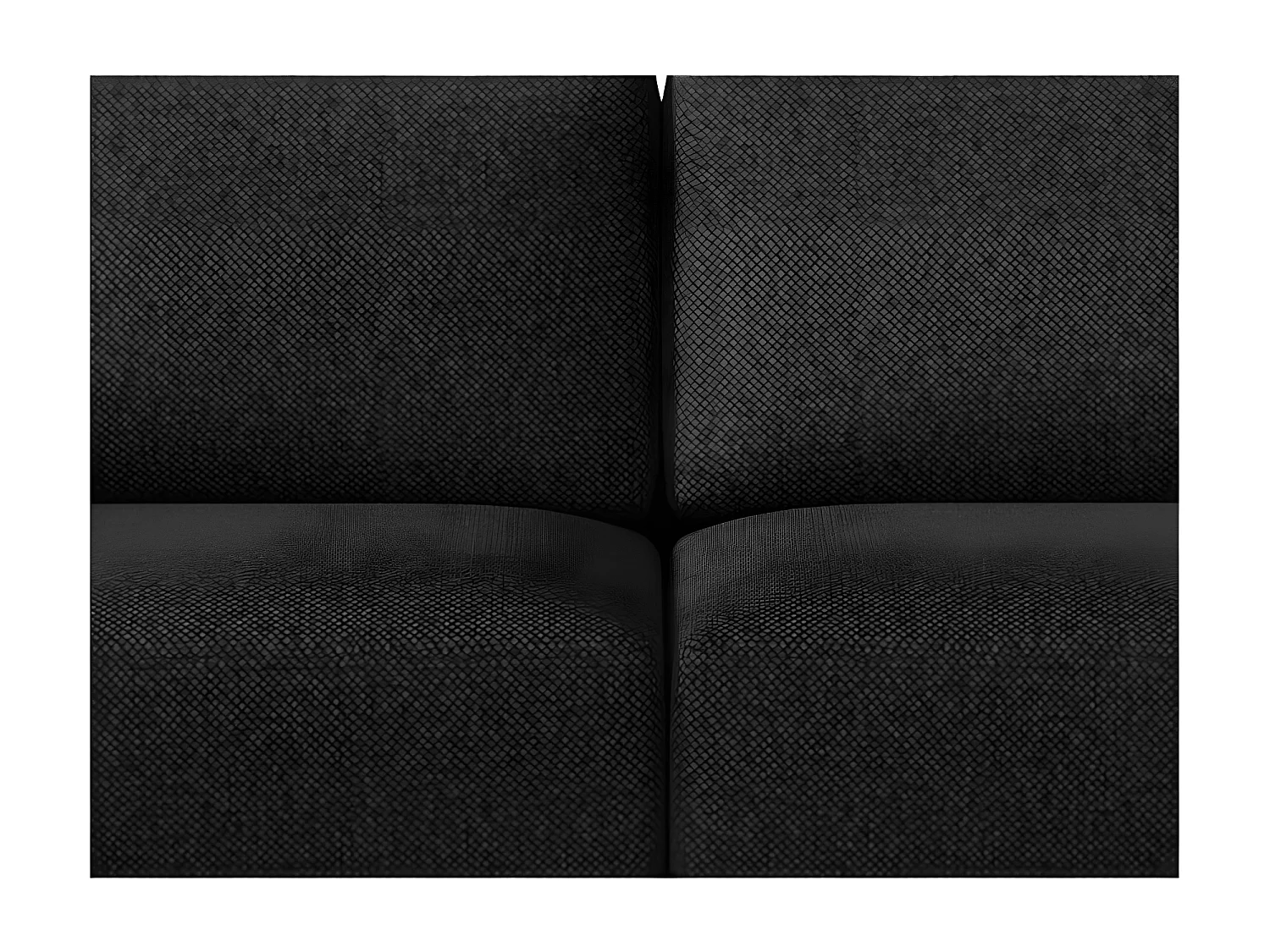 Canapé convertible 3-4 places tissu noir et pieds métal noir Zora 250cm