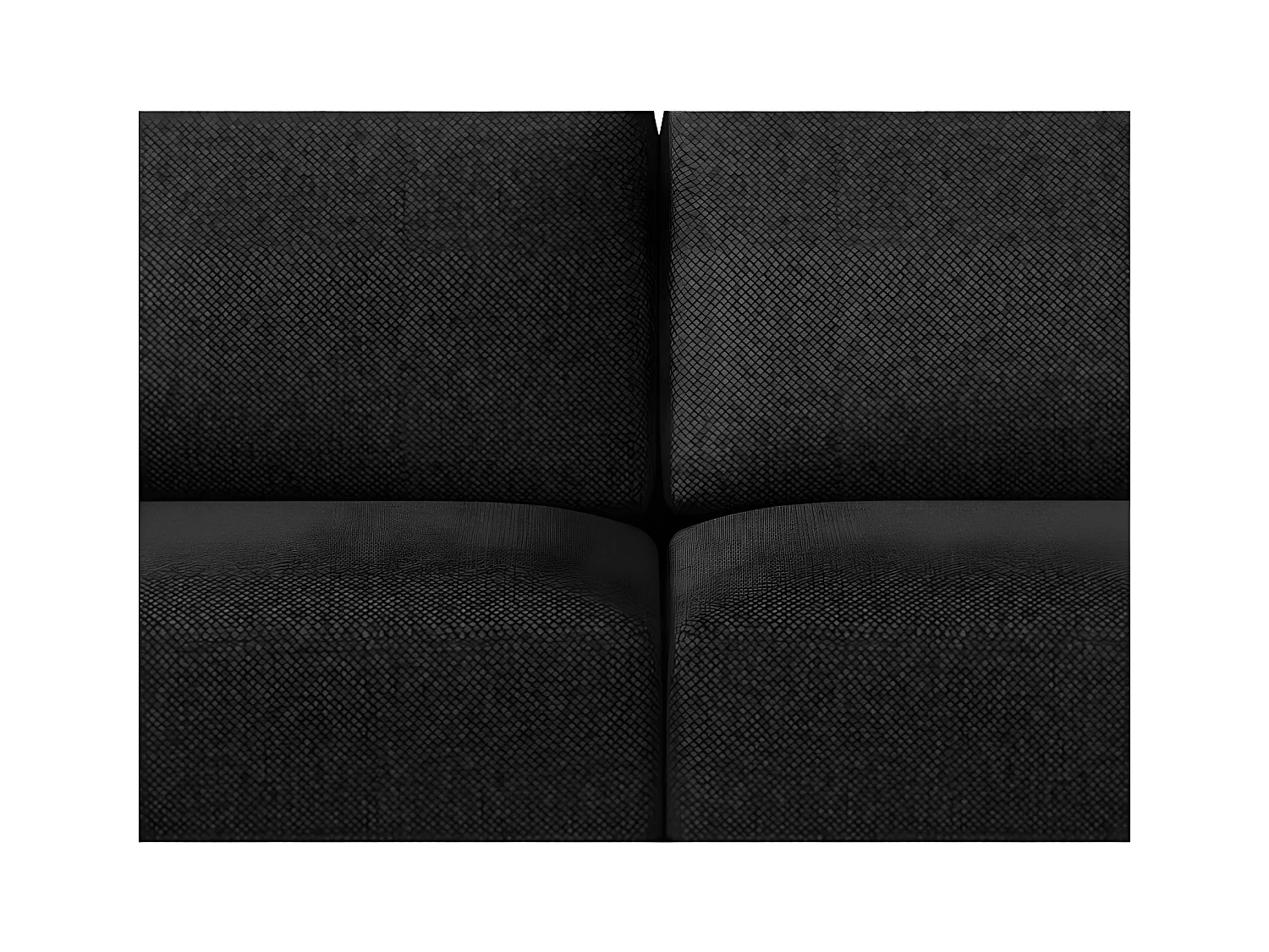 Canapé convertible 3-4 places tissu noir et pieds métal noir Zora 250cm