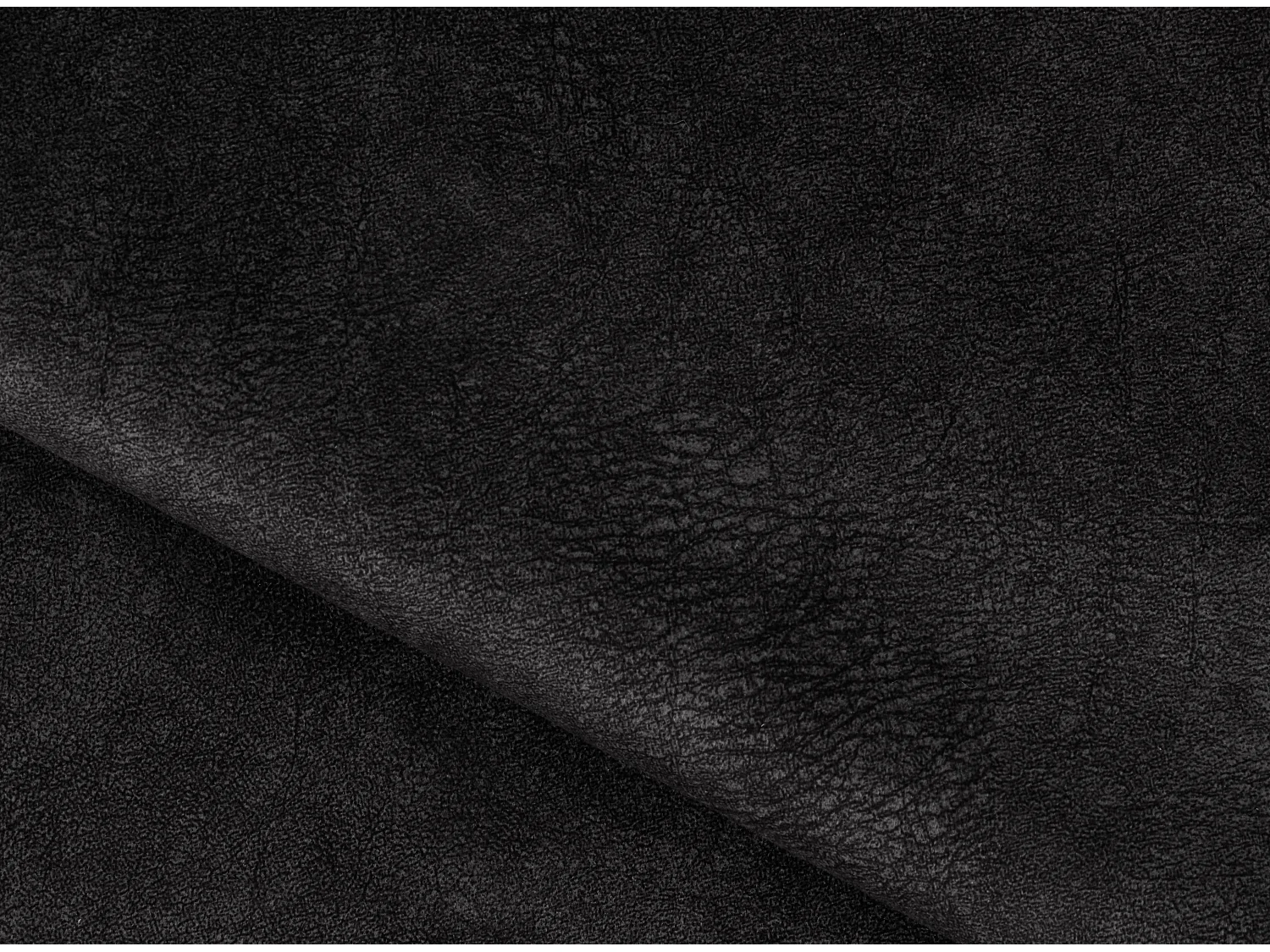 Canapé convertible angle gauche vintage tissu effet cuir noir Grenky 276cm