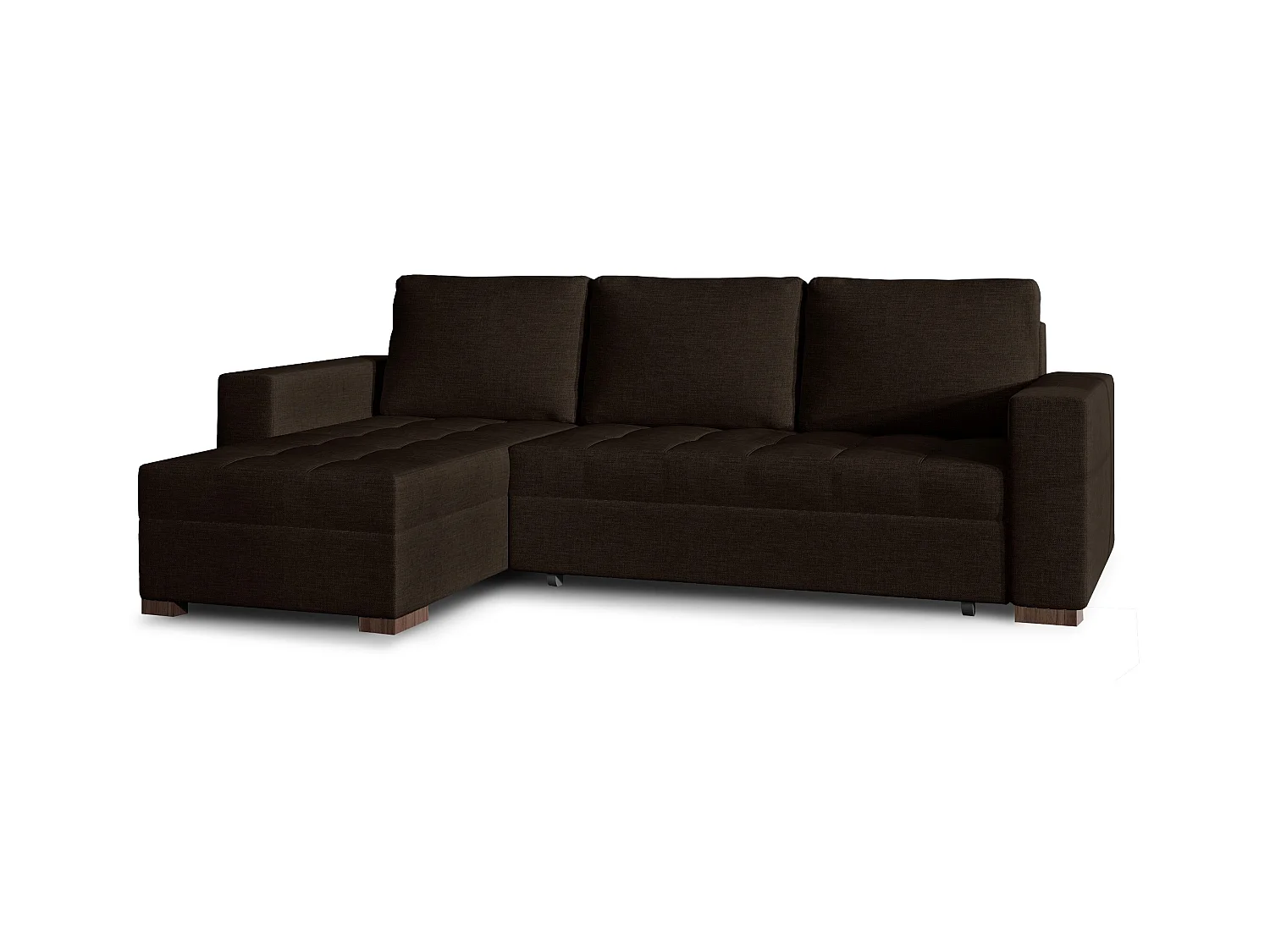 Canapé d'angle convertible et réversible tissu marron Zelly 237cm