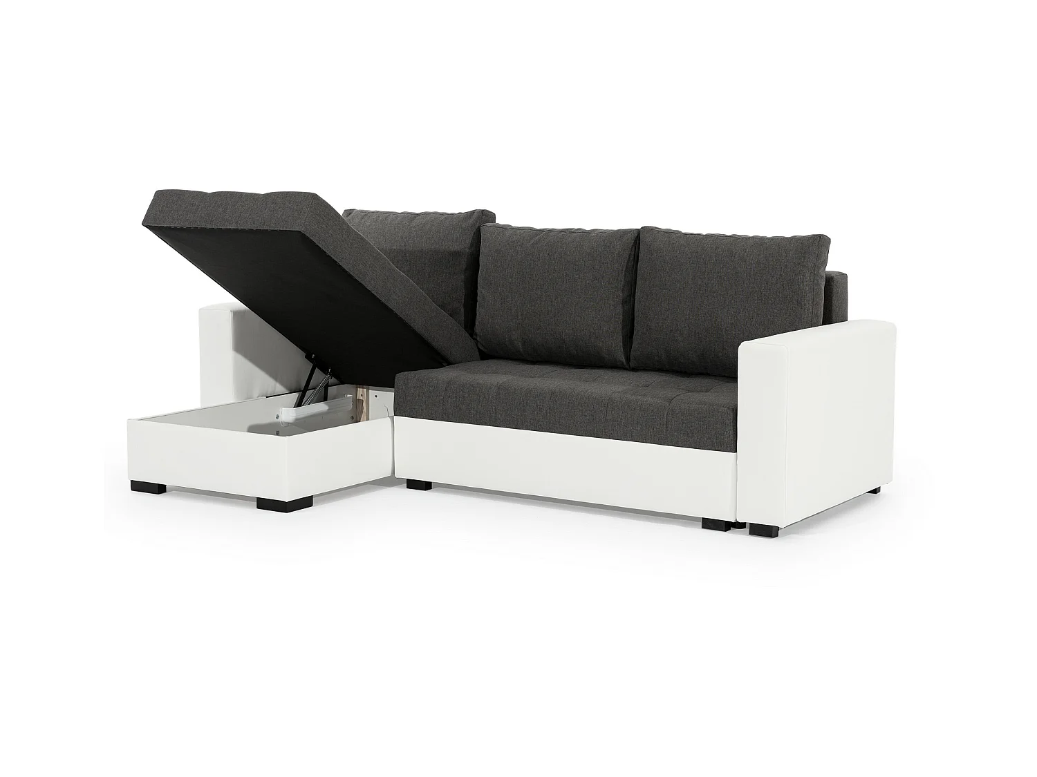 Canapé d'angle convertible et réversible tissu marron Zelly 237cm