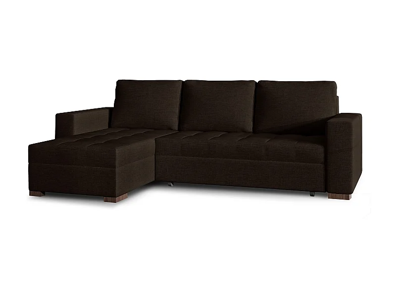 Canapé d'angle convertible et réversible tissu marron Zelly 237cm