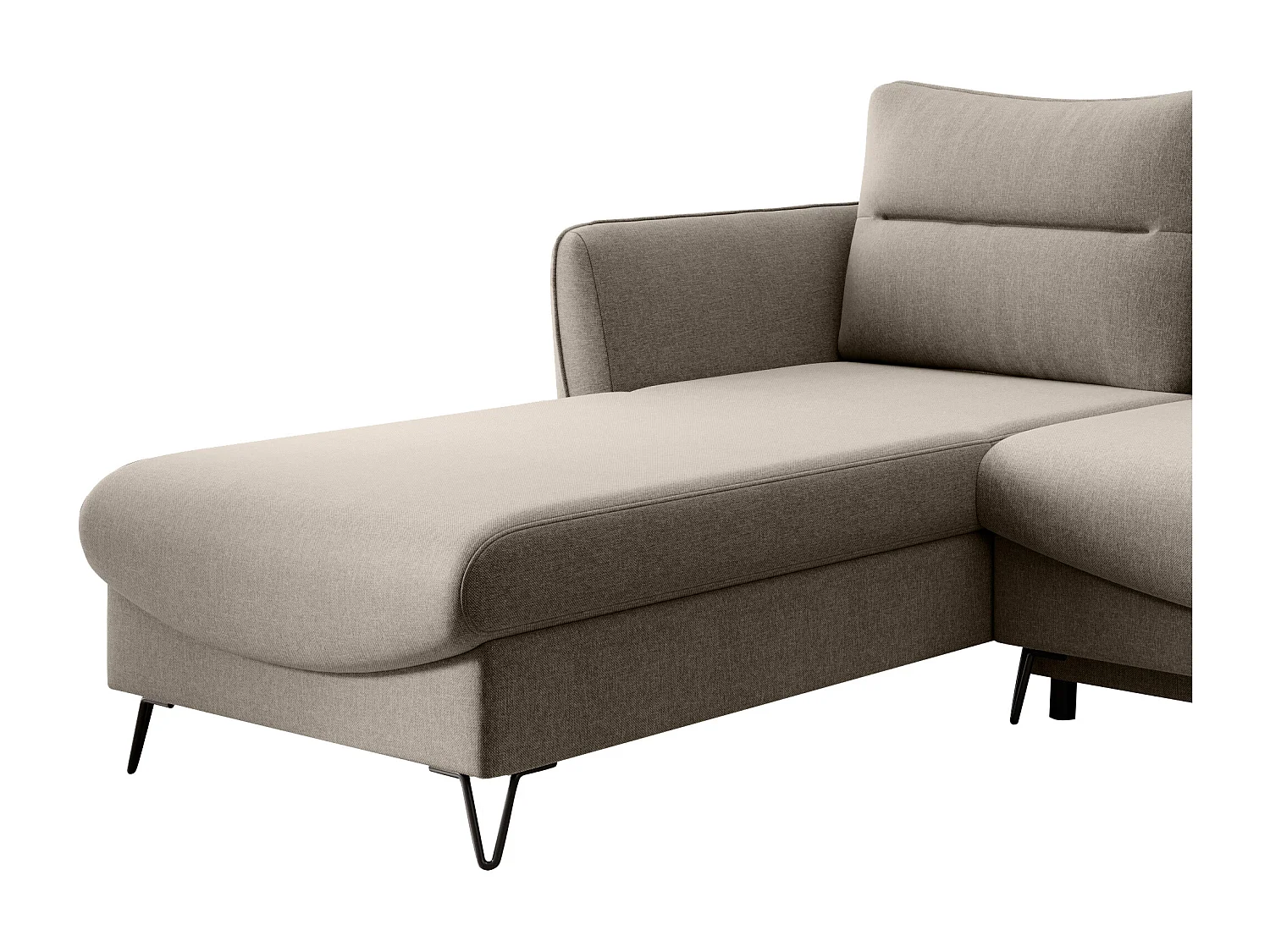 Canapé d'angle gauche convertible tissu beige Zurik 276cm