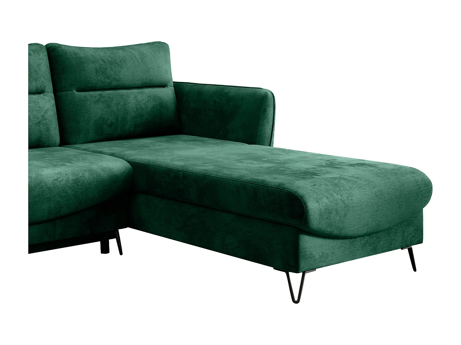 Canapé d'angle droit convertible tissu doux vert Zurik 276cm