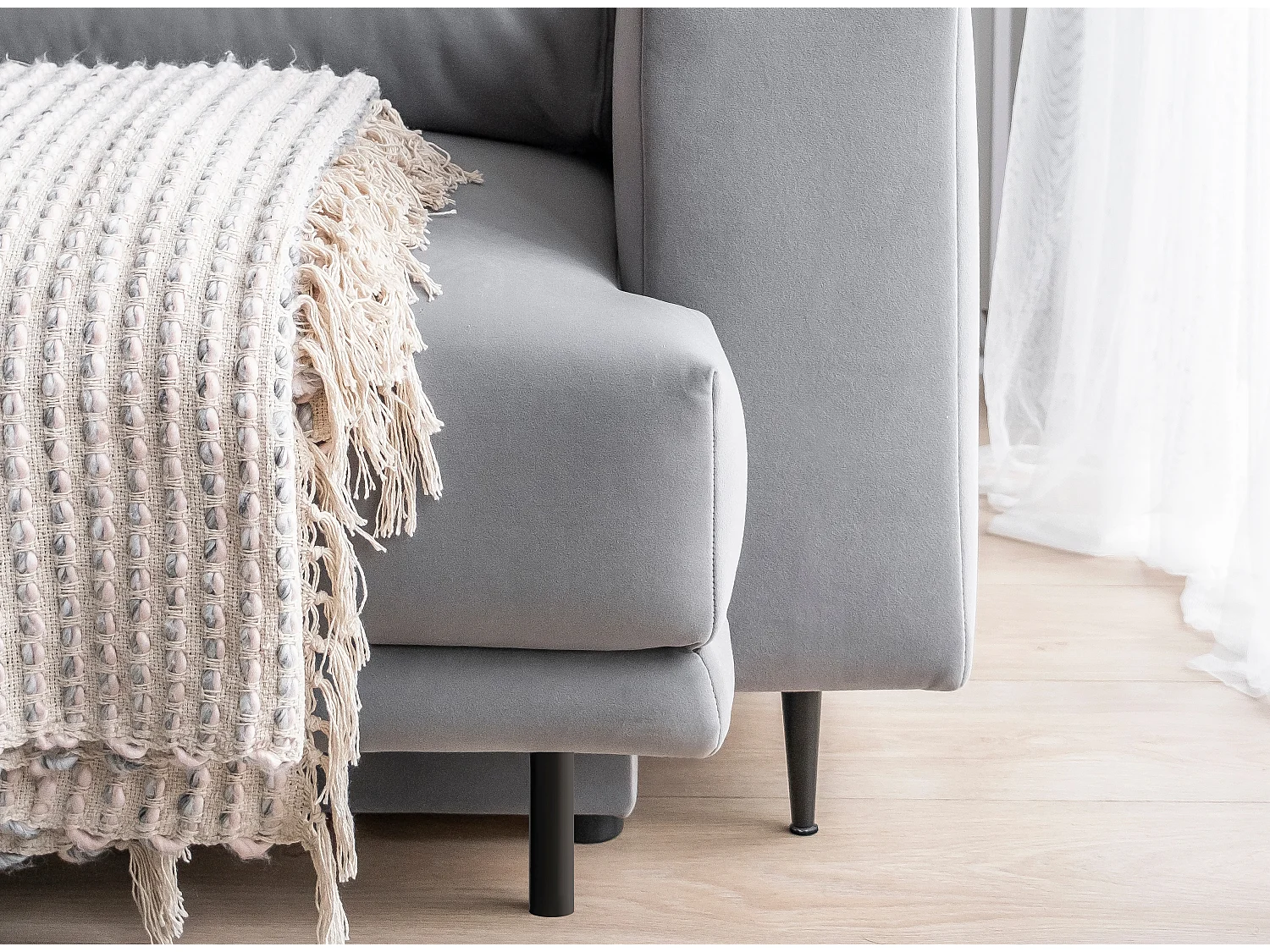 Canapé droit convertible 3 places velours DAVINA 246cm - Coffre & pieds métal noir-Vert foncé