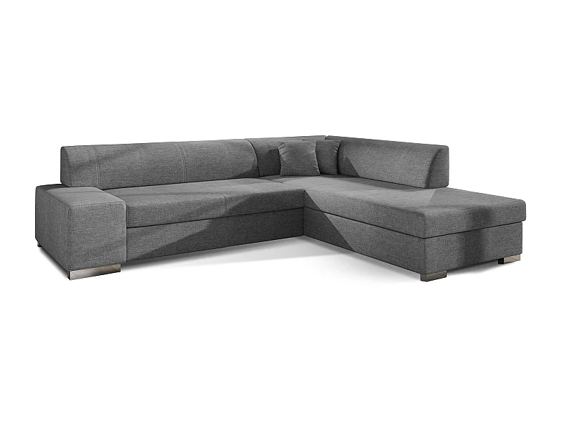 Canapé convertible moderne angle droit tissu gris clair chiné Plazo 278cm