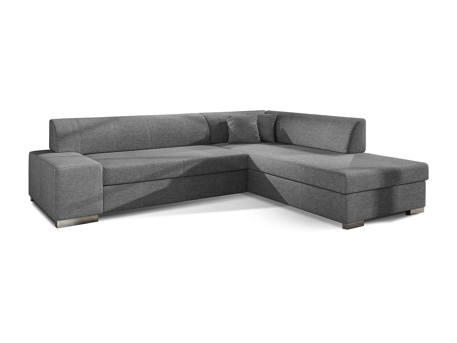 Moderne slaapbank haaks lichtgrijs gevlekt stof Plazo 278 cm