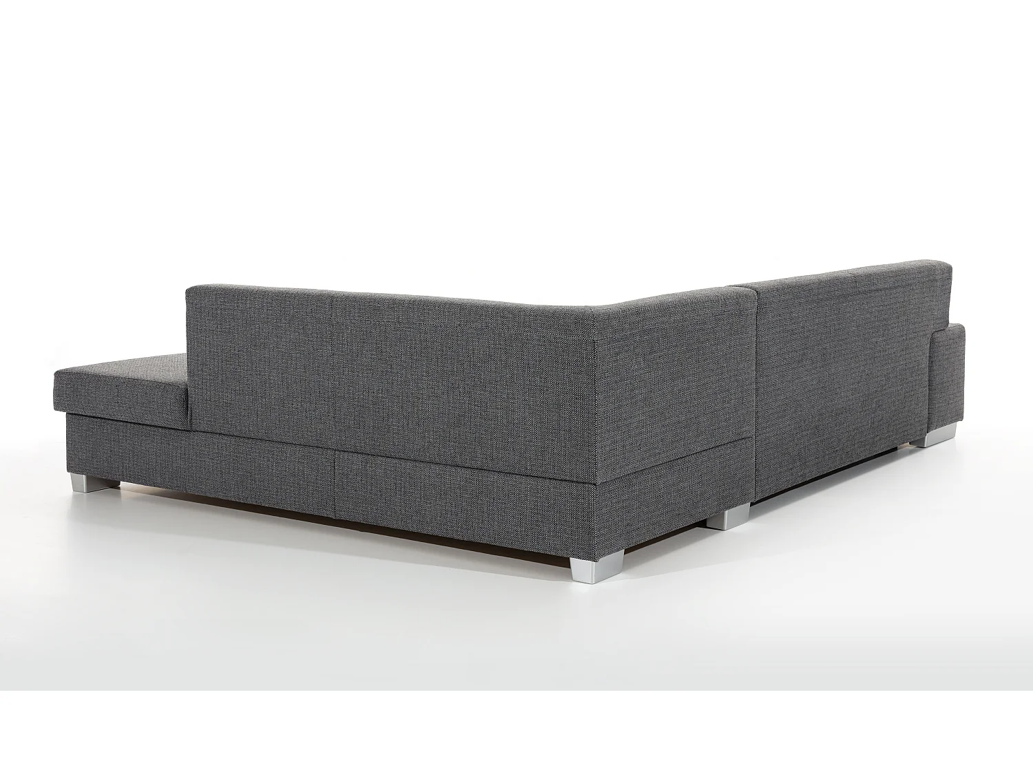 Canapé convertible moderne angle droit tissu gris clair chiné Plazo 278cm