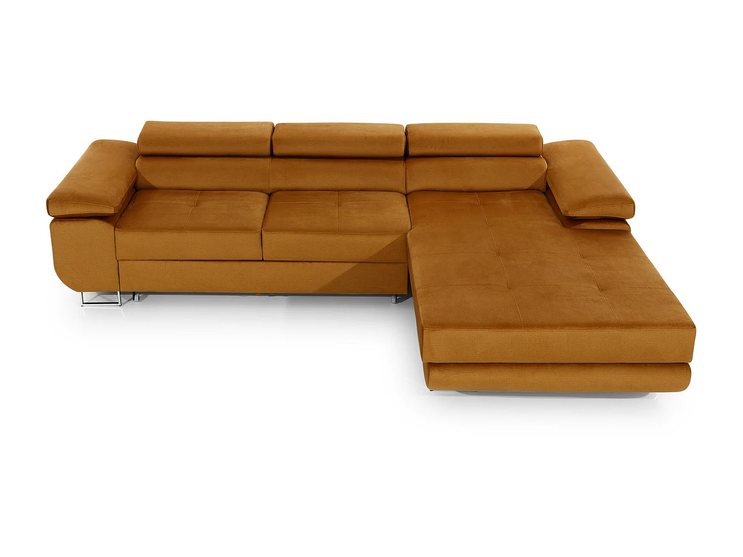 Canapé convertible d'angle droit tissu jaune avec rangement Wile 280cm