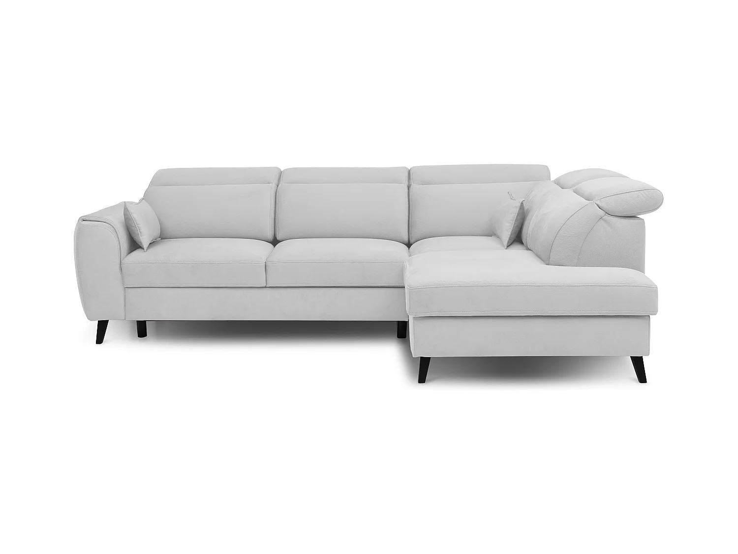 Canapé d'angle droit convertible tissu gris clair Noblesse 255cm