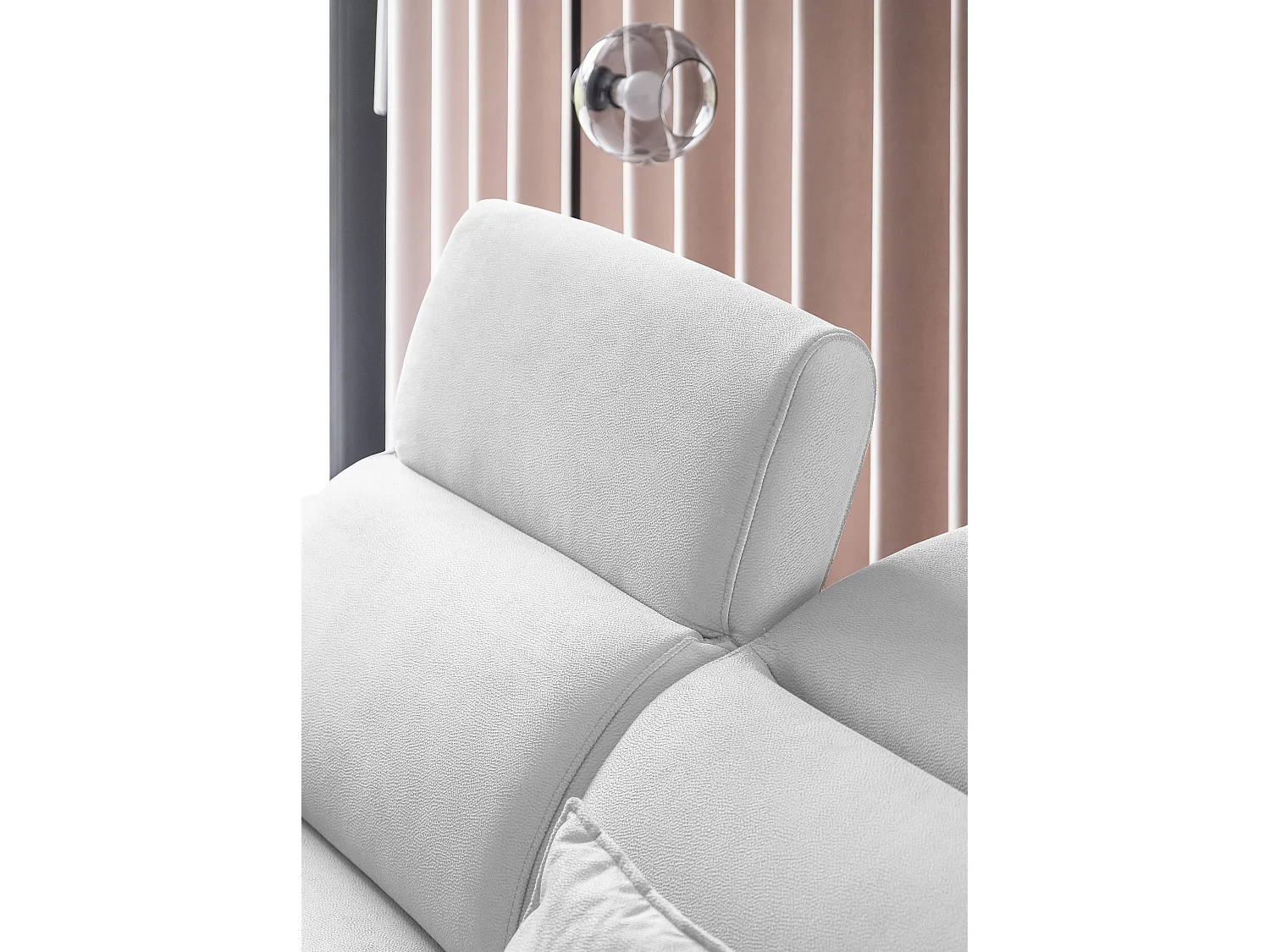 Canapé d'angle droit convertible tissu gris clair Noblesse 255cm