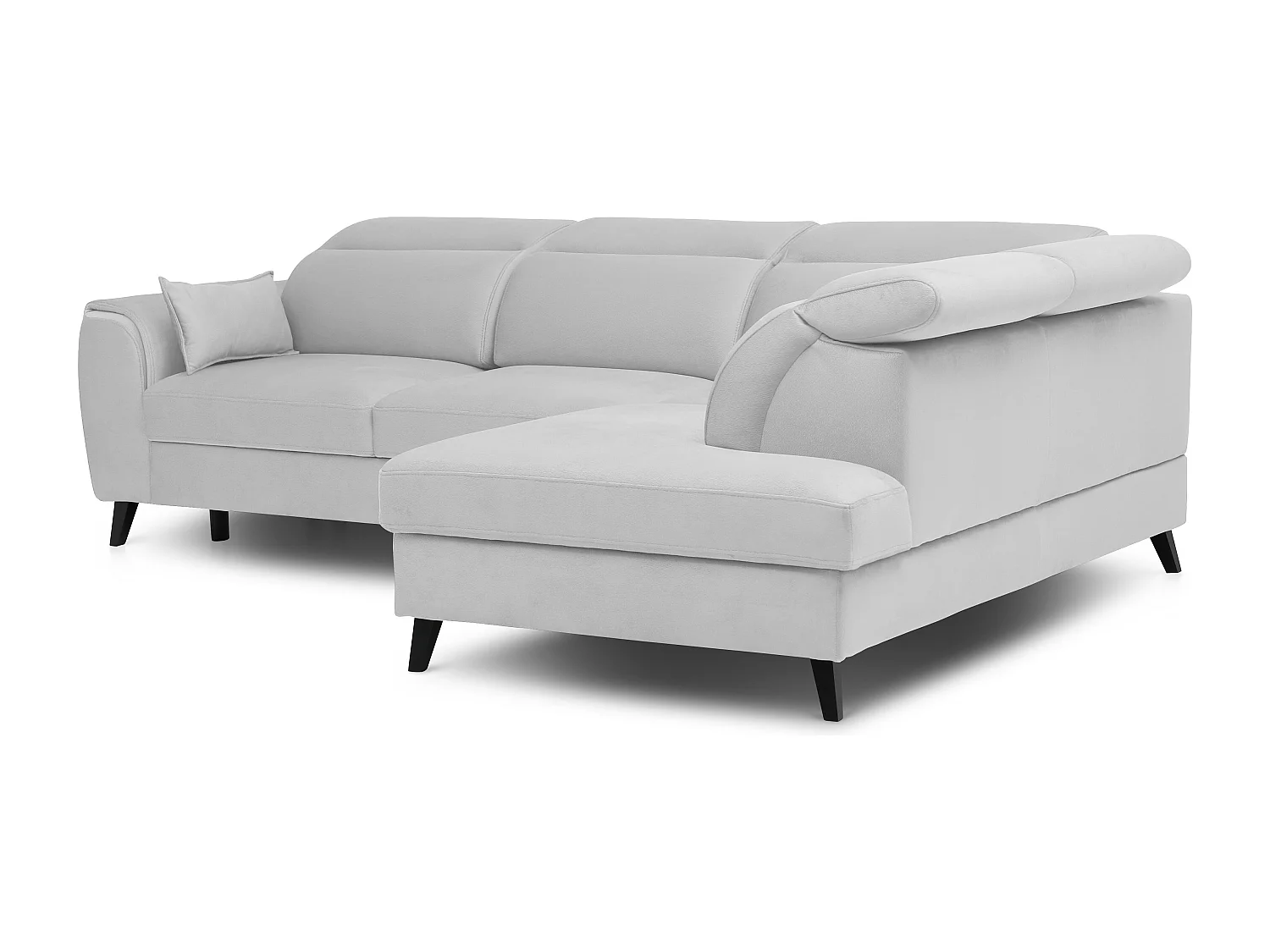 Canapé d'angle droit convertible tissu gris clair Noblesse 255cm