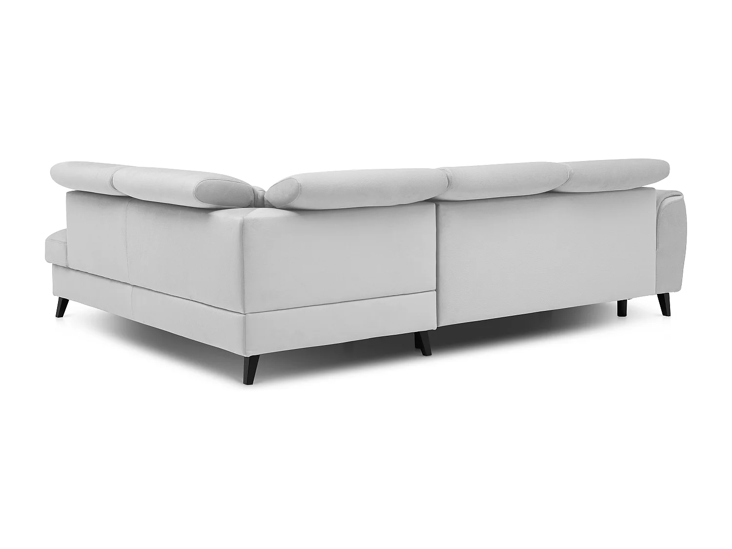 Canapé d'angle droit convertible tissu gris clair Noblesse 255cm