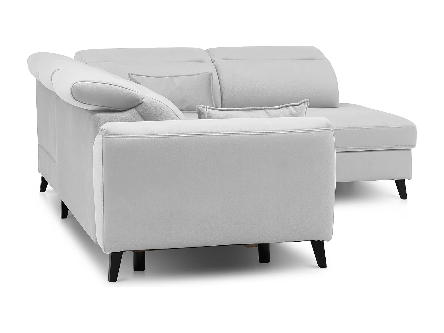 Canapé d'angle droit convertible tissu gris clair Noblesse 255cm