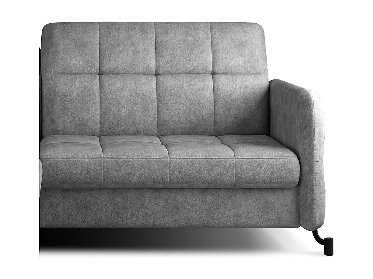 Canapé convertible angle gauche avec têtières réglables tissu matelassé gris Lory 225cm