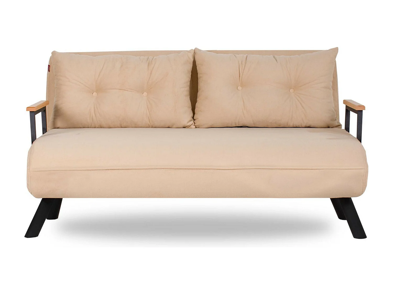 Canapé convertible tissu Sylvano-Couleur Beige clair-2 places