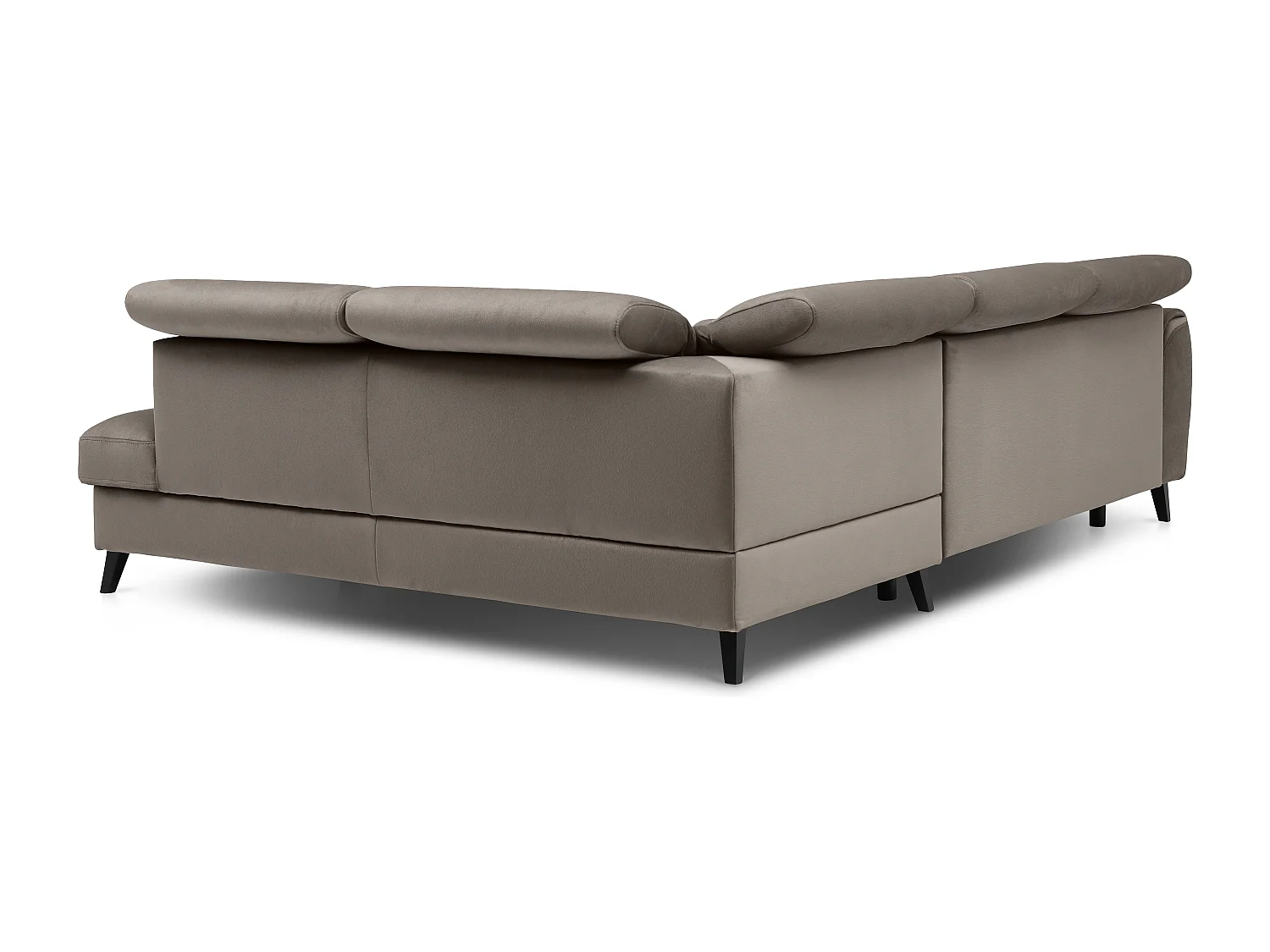 Canapé d'angle convertible avec rangement tiu NOBLESSE - Pied boi noir-Marron clair-angle droit