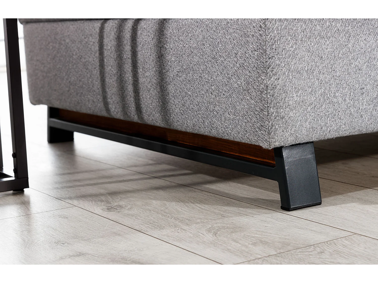 Canapé angle gauche convertible simili cuir blanc avec têtières réglables Nikos 265cm