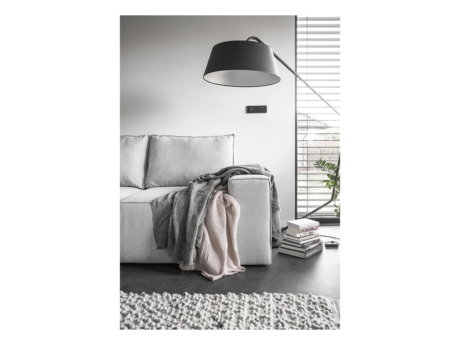 Canapé d'angle droit convertible moderne tissu beige foncé Willace 302cm