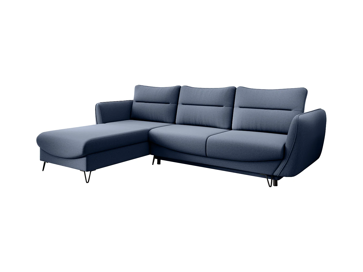 Canapé d'angle gauche convertible tissu bleu clair Zurik 276cm