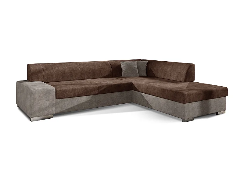 Canapé convertible moderne angle droit tissu doux rose et parme Plazo 278cm