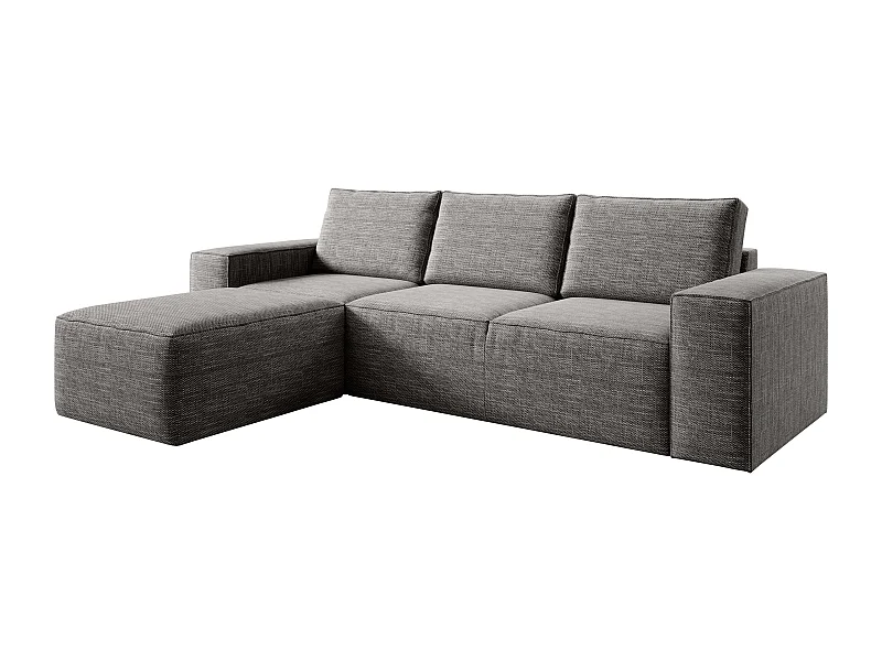 Canapé d'angle gauche convertible moderne tissu beige foncé chiné Willace 302cm