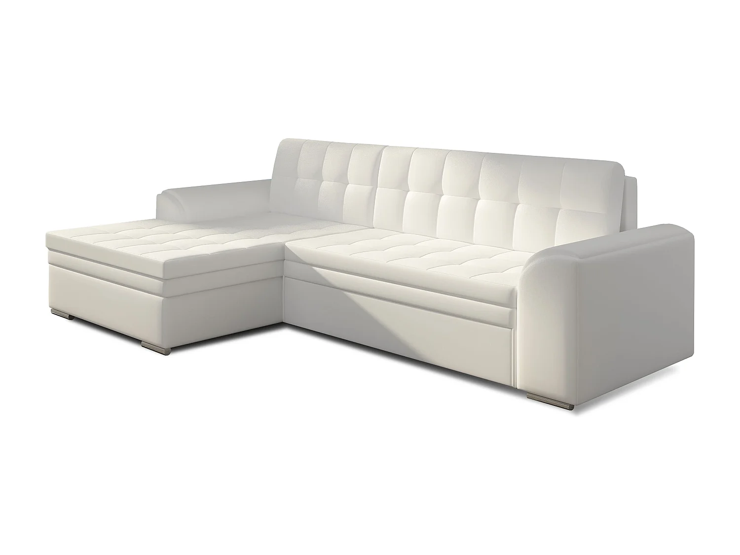 Canapé d'Angle Gauche Convertible "Izalco" 270cm Blanc