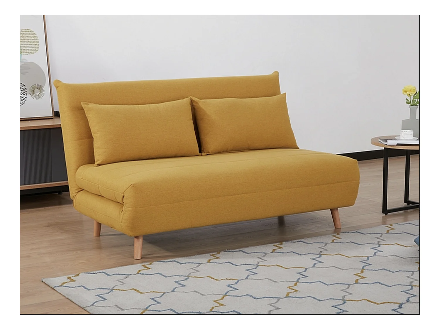 Sofa rozkładana z funkcją spania SPIKE II curry