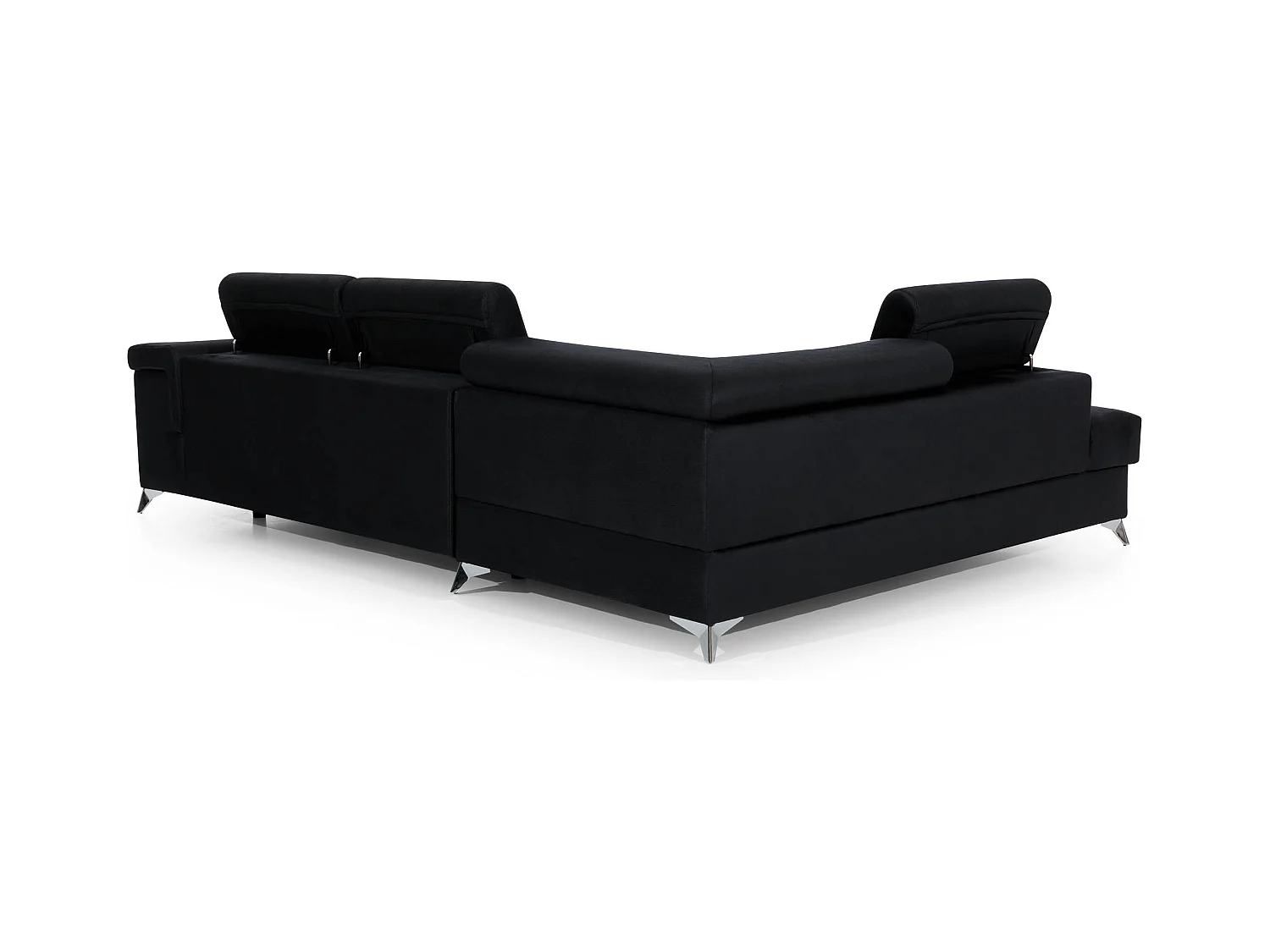 Canapé d'angle droit convertible tissu noir Marido 275cm