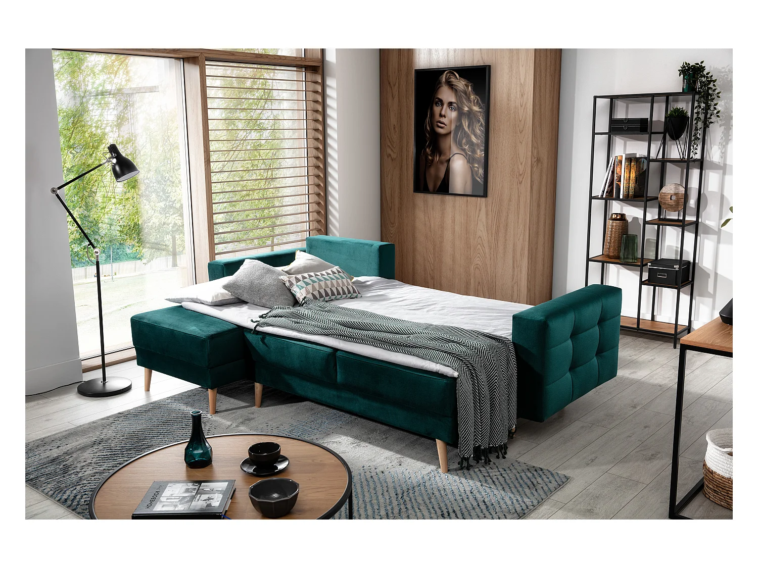 Canapé d'angle réversible et convertible simili cuir gris Anska 250cm