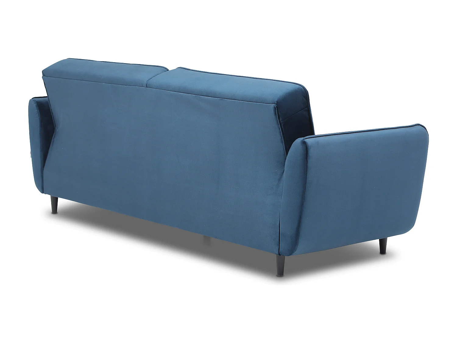 Canapé convertible 3 places velours vert anglais capitonné et pieds bois noir Bizza 220cm