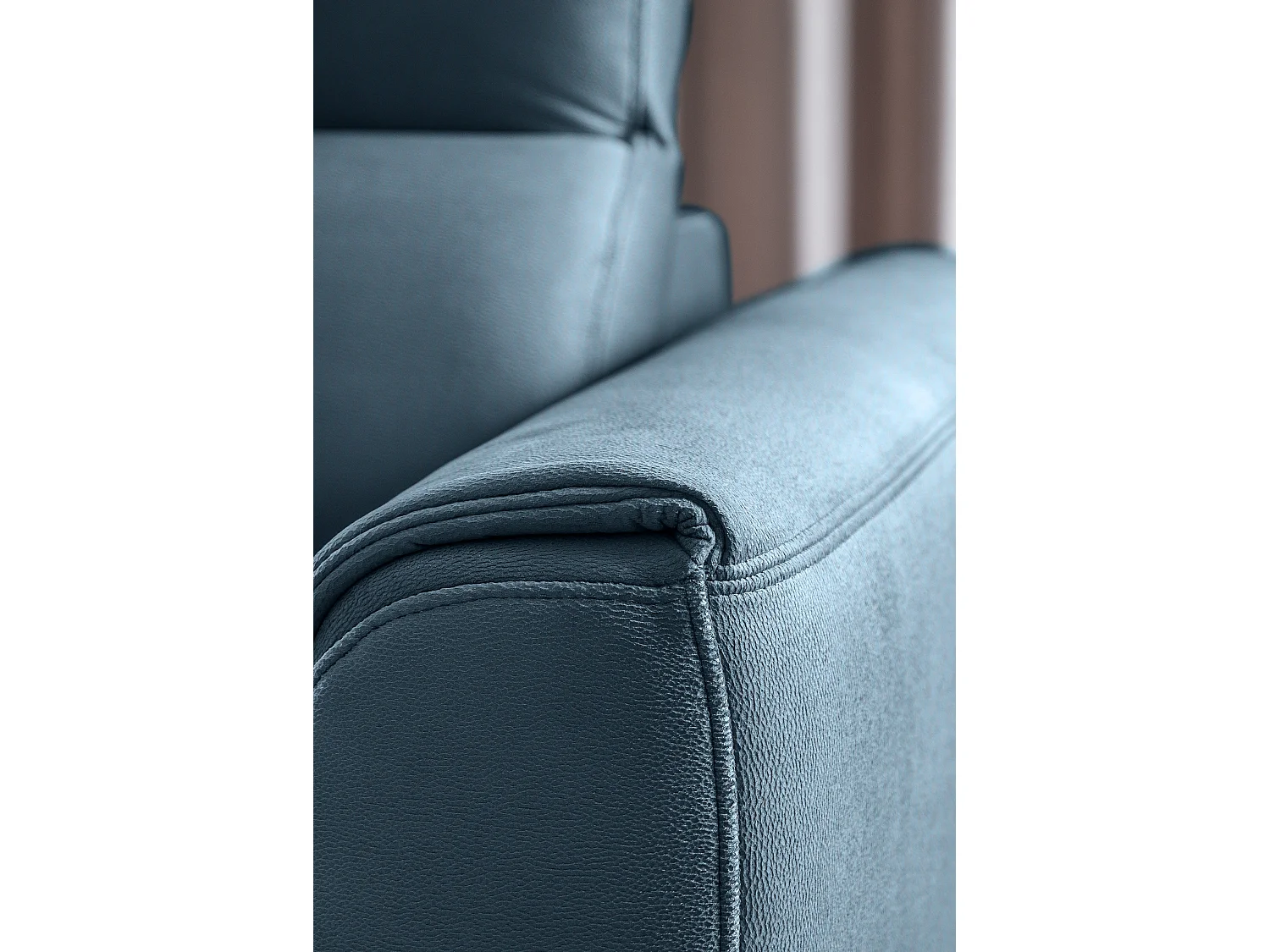 Canapé d'angle gauche convertible tissu bleu canard Noblesse 255cm