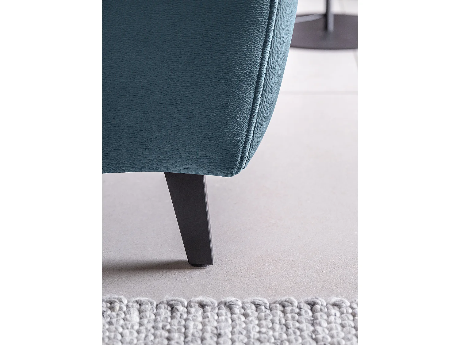 Canapé d'angle gauche convertible tissu bleu canard Noblesse 255cm